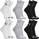 Kit 6 Pares Meias Puma Algodão Cano Médio Alto Atoalhado