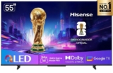 Hisense Smart TV UHD 4K QLED 55″ Polegadas 55Q7QG Google TV Modo Jogo Pro 144 Hz, AMD FreeSync Premium, Dolby Vision Atmos e Compatível com Alexa