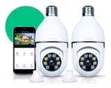 Kit 2 Câmeras Lampada De Segurança Ip Wifi Com Visão Noturna Interna Externa App Yoosee Espiã 360º Cor Branco
