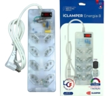 Filtro de Linha Clamper Energia 8 Tomadas Bivolt, com DPS e Proteção LCF Transparente
