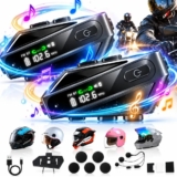 Par Intercomunicador Capacete Moto Kuerl Bluetooth Sem Fio