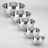 Kit Com 5 Tigelas Bowls Em Aço Inox De Excelente Qualidade