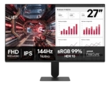 Monitor LG FHD Gamer & Office tela IPS 27”, 1ms (MBR), 144Hz Nativo, FreeSync, HDR10, sRGB, Modo leitura, Flicker Safe, HDMI, Black Stabilizer, Dynamic Action Sync, Preto – 27U411B