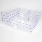 Kit 21 Organizador Multiuso Modular Gavetas Acrílico Cristal