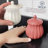 Açucareiro de Porcelana Pétala Vermelho Matt 10,5cm x 8,5 cm – Wolff