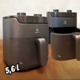 Air Fryer Fritadeira Elétrica Sem Oleo Electrolux Rita Lobo 5,6L 8 Receitas Pré-sugeridas Timer 60 Minutos Desligamento Automático Cesto Removível Antiaderente 1400w Cinza Eaf40 220v