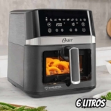 Air Fryer Oster DiamondTech Preto e Prata com Timer 6L