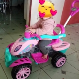 Andador Maral Quadriciclo Rosa Com Som E Empurrador Spider