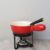 Aparelho de Fondue 8 Peças para Queijo de Ferro com Pintura Epoxy e Cerâmica Vermelho – Lyor