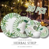 Aparelho de Jantar 20 pçs Herbal Strip Alleanza
