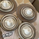 Aparelho De Jantar Canyon Porcelana 20 Peças Tramontina Cor Branco Liso