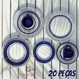 Aparelho De Jantar E Chá 20 Peças Donna Colb Cor Azul