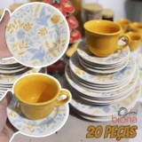 Aparelho De Jantar E Chá Bem-te-vi 20 Peças Oxford Cor Multicor Florido