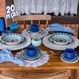 Aparelho De Jantar Oxford Cerâmica Lola 20 Pç Cor Estampado