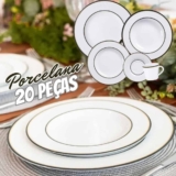 Aparelho De Jantar Tramontina Sienna Em Porcelana 20 Peças