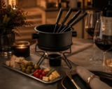 Aparelho Fondue Pop Antiaderente 7 Pçs Preto Forma + 4 Garfo