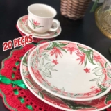Aparelho De Jantar E Chá 20 Peças Donna Jardim Tropical 104468 Multicor Biona