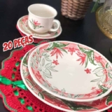 Aparelho De Jantar E Chá 20 Peças Donna Jardim Tropical 104468 Multicor Biona