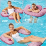 Aqua LEISURE Mosaico 3 em 1 cadeira de piscina com fechos de ajuste de comprimento, inflável multiuso
