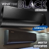 Ar-condicionado Split Inverter Samsung WindFree Black Edition Sem Vento 12.000 BTUs Quente e Frio AR12CSECABTNAZ 220V