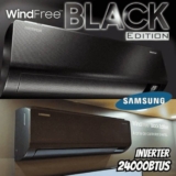 Ar-condicionado Split Inverter Samsung WindFree Black Edition Sem Vento 24.000 BTUs Quente e Frio AR24CSECABTNAZ 220V Kit
