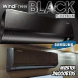 Ar-condicionado Split Inverter Samsung WindFree Black Edition Sem Vento 24.000 BTUs Quente e Frio AR24CSECABTNAZ 220V Kit