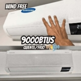 Ar-condicionado Split Inverter Samsung WindFree Connect Sem Vento 9.000 BTUs Quente e Frio AR09BSEAAWKNAZ 220V 9, 000 BTU/h