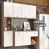 Armario Cozinha Suspensa 7 Portas e 1 Gaveta Mila Carvalho Oak/off White