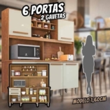 Armário para Cozinha 6 Portas 2 Gavetas Luna Plus – IMOP Móveis