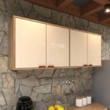 Armário Suspenso Aéreo Para Cozinha 4 Portas Off White – Design Nórdico Funcional, Compacto E Moderno, Estilo Industrial Com Amplo Espaço Interno – Modelo Capuleto