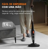 Aspirador de Pó 2 em 1 Gaabor com Filtro HEPA 1000W Smart Sweep Preto