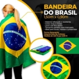 Bandeira Do Brasil Grande 1,50 x 0,90cm para bastao metro Poliéster – brasileiro