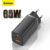 Baseus 65W GaN Charger Quick Charge 4.0 3.0 Type C PD USB Charger with QC 4.0 3.0 Portable Fast Charger