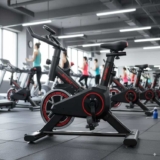 Bicicleta Ergométrica Bike Academia Spinning X11 cor preto e vermelho