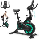 Bicicleta Ergométrica Fitness Spinning, Bicicleta Ergométrica Indoor com Ajuste de Resistência, Monitor LCD e Assento Confortável, Bike de Exercício Interno, Bike Ergometrica, Bicicleta Estática