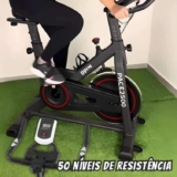 Bicicleta Ergométrica Para Spinning Mecanica 8kg Odin Fit Cor Preto/Vermelho