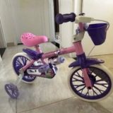 Bicicleta Infantil Aro 12 Nathor Menina Criança Selim Macio Cor Rosa/Violeta
