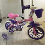 Bicicleta Infantil Aro 12 Nathor Menina Criança Selim Macio Cor Rosa/Violeta