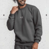 Blusa Masculina Moletom Gola Careca Polo Wear Cinza Escuro