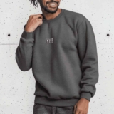 Blusa Masculina Moletom Gola Careca Polo Wear Cinza Escuro