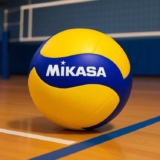Bola Vôlei de Quadra Mikasa V360W voleibol Oficial Fivb amarelo e azul