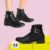Bota Cano Baixo Look Fashion Fivela Feminina