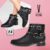 Bota Cano Curto Vizzano Tiras Tachas Feminina