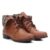 Bota Coturno Look Fashion Onça Cano Dobrável Feminina – Caramelo