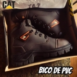 Bota Masculina Em Couro Para Trabalho Com Bico PVC e C.A
