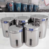 Brinox – Conjunto de Potes para Mantimentos com Tampa e Visor 5 Peças Suprema – Aço Inox