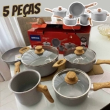 Brinox – Jogo de Panelas 5 Peças Ceramic Life Easy – Cinza