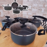 Brinox – Jogo de Panelas Antiaderente Ceramic Life 5 Peças Preserve – Cinza