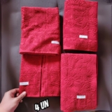 Buddemeyer Jogo de toalhas Florentina Banho Vermelho 4 peças