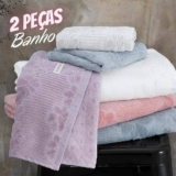 Buddemeyer Jogo de Toalhas Lollipop Banho Branco 2 Peças